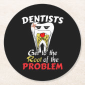 Dentist Root Canal - Tooth Cavity Pub Runder Pappuntersetzer (Vorderseite)