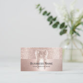 Dentist Rose Gold Glitzer Tooth Modernes Dental Terminkarte (Stehend Vorderseite)