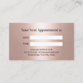 Dentist Rose Gold Glitzer Tooth Modernes Dental Terminkarte (Rückseite)