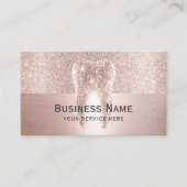 Dentist Rose Gold Glitzer Tooth Modernes Dental Terminkarte (Vorderseite)