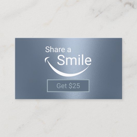 Dentist Share a Smile Dusty Blue Dental Referral (Vorderseite)