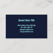Dentist Shimmering Blue Teeth Smile Business Card Visitenkarte (Rückseite)