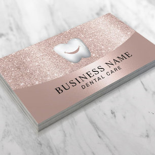 Dentist Smile Tooth Modern Rose Gold Dental Care Visitenkarte