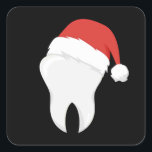 Dentist Teeth Christmas Hat Tooth-Geschenk Quadratischer Aufkleber<br><div class="desc">Ideal für Weihnachten,  das santa Design. Für alle,  die Liebe ein Zahnarzt,  Zähne,  Zahn,  Zahn,  Arzt,  Floss. Geburtstag oder Weihnachtsgeschenk für Damen und Herren. Für Kieferorthopäden,  Hygienesacher oder Hilfskräfte.</div>