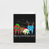 Dentist Teeth Santa Hat Leopard Plaid Dental Merry Karte (Vorderseite)