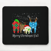 Dentist Teeth Santa Hat Leopard Plaid Dental Merry Mousepad (Vorne)