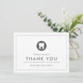 Dentist Themed | Minimalistisch Flat Dankeschön Ka Dankeskarte (Stehend Vorderseite)