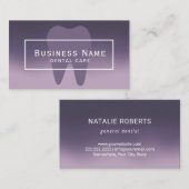 Dentist Tooth Elegantes Lila Ombre Dental Care Visitenkarte (Vorne/Hinten)