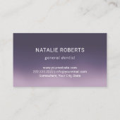 Dentist Tooth Elegantes Lila Ombre Dental Care Visitenkarte (Rückseite)