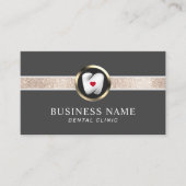 Dentist Tooth Heart Logo Luxus Zahnpflege Visitenkarte (Vorderseite)