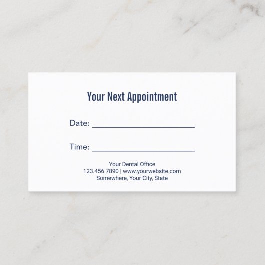 Dentist Tooth Logo Blue Dental Termin (Rückseite)