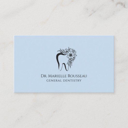 Dentist Tooth Logo Blue Visitenkarte (Vorderseite)