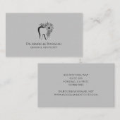 Dentist Tooth Logo Grau Zahnarztbüro Visitenkarte (Vorne/Hinten)