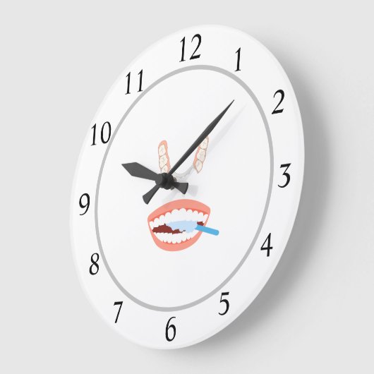 Dentist Tooth Logo Große Wanduhr (Winkel)