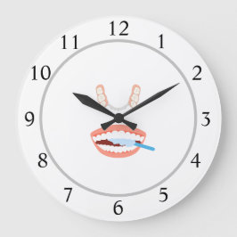 Dentist Tooth Logo Große Wanduhr