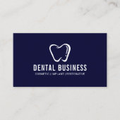 Dentist Tooth Logo Navy Blue Dental Care Foto Visitenkarte (Vorderseite)
