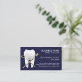 Dentist Tooth Logo Navy Blue Dental Office Terminkarte (Stehend Vorderseite)