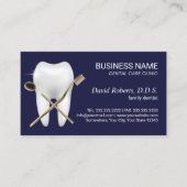 Dentist Tooth Logo Navy Blue Dental Office Terminkarte (Vorderseite)