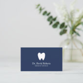 Dentist Tooth Logo Navy Blue Dental Termin (Stehend Vorderseite)