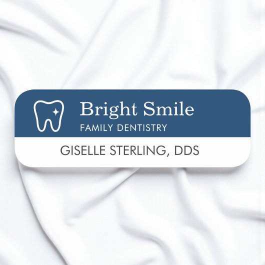 Dentist Tooth Logo Navy Blue Modern Office Namensschild