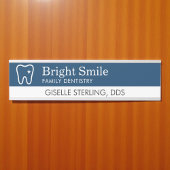 Dentist Tooth Logo Navy Blue Modern Office Türschild