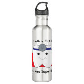 Dentist Tooth Superhero Funny Edelstahlflasche (Vorderseite)