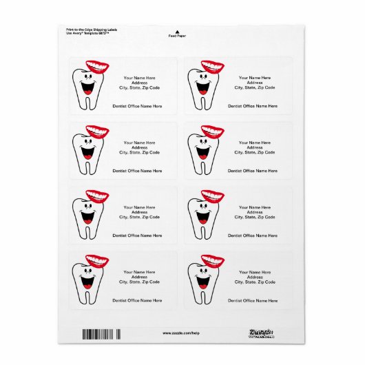 Dentist Tooth Teeth Smile Labels (Vorne)