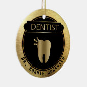 Dentist 🦷 - UpScale Black and Gold Keramik Ornament (Rechts)