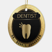 Dentist 🦷 - UpScale Black and Gold Keramik Ornament (Links)