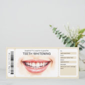 Dentist Voucher, Teeth Whitening Gift Certificate Einladung (Stehend Vorderseite)