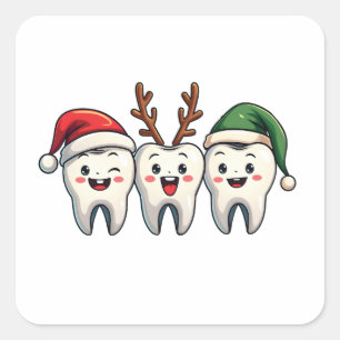 Dentist Weihnachten Weihnachten Weihnachtsfeiertag Quadratischer Aufkleber