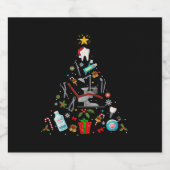 Dentist Weihnachtsschmuck Weihnachten Weihnachtsba Schaumweinetikett (Einzelnes Label)