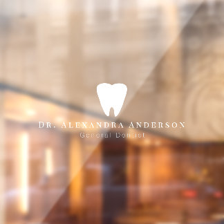 Dentist White Teeth Light Blue Fensteraufkleber