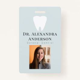 Dentist White Teeth Light Blue ID Photo Ausweis