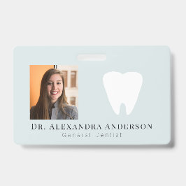 Dentist White Teeth Light Blue ID Photo Ausweis