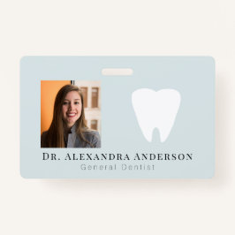 Dentist White Teeth Light Blue ID Photo Ausweis