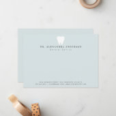 Dentist White Teeth Light Blue Mitteilungskarte (Vorderseite/Rückseite Beispiel)