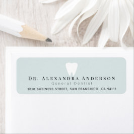 Dentist White Teeth Light Blue Return Address