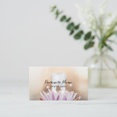 Dentist White Tooth & Lotus Blume Dental Terminkarte (Stehend Vorderseite)