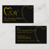Dentistry Logo Yellow Black Simple Teeth Visitenkarte (Vorne/Hinten)