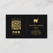 Dentistry Tooth Logo Black & Gold Visitenkarte (Rückseite)