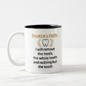 Dentist's Oath Funny DDS Abschluss Geschenk Zweifarbige Tasse (Links)