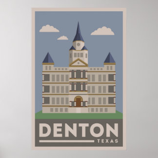 Denton Texas Courthouse Poster