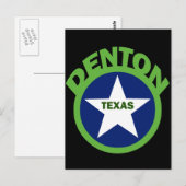 DENTON, TEXAS POSTKARTE (Vorne/Hinten)