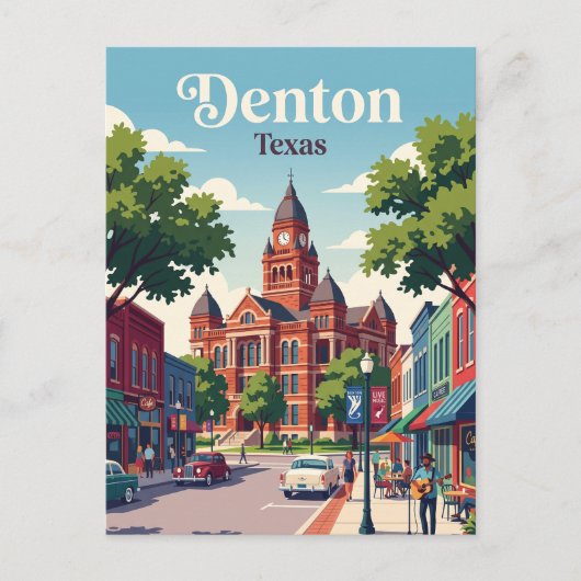Denton, Texas Postkarte (Vorderseite)