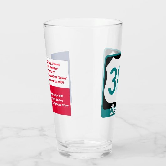 Denton, Texas, & US 380, Pint Glass Glas (Rechts)