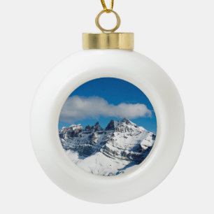 Dents du Midi Schweiz Feiertagskarte Poster Foto Keramik Kugel-Ornament