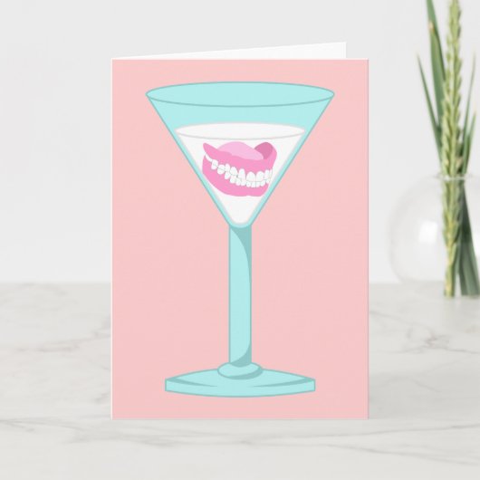 Dentures False Teeth Martini Karte (Vorderseite)