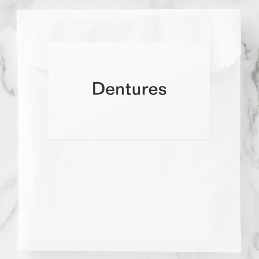 Dentures Label/ Rechteckiger Aufkleber (Tasche)