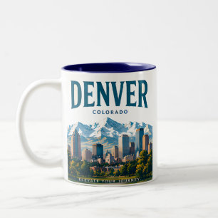 Denver Alpine Stadtansichten Zweifarbige Tasse